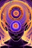 Placeholder: Spiritual being with Tentacles over human Head creating reality around, wrapping Spiral around Human, Psychedelic