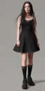 Placeholder: Billie Eilish, black dress, high detail