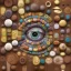 Placeholder: Wood, pastel colors, crepusculare, monde, stone cold, spirale, eye olive,comete, spiner, brown, yelow, white, red, cubes, cups, abstract art,creme,