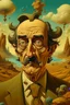 Placeholder: The painting of Salvador Dali in the style of grotesque caricatures, hyperrealistic landscapes, #pixelart, richly detailed genre paintings, time-lapse photography, haunting structures, zombiecore , in the style of quirky figurative ian spriggs paul barson comical figurative jim lively.