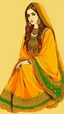 Placeholder: AN ILLUSTRATION OF a girl wearingmehdi lehnga dress