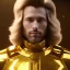 Placeholder: beautiful cosmic golden male, long hair, nice smiling, delicate colors, beautiful glamour galactic golden dress, ultra sharp focus, 8k, unreal engine 5, extremely sharp detail, light effect, soft light atmosphere of a spaceship, smooth, full of details, face in front, complete vision of face and body