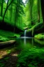 Placeholder: “A lush forest with a hidden waterfall cascading into a crystal-clear pond.”