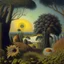 Placeholder: High definition photography of a marvelous landscape, odd still figures, trees, flowers, sun, intricate, atmosphere of a Max Ernst painting, Henri Rousseau, thoughtful, interesting, a bit appalling, smooth