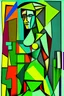 Placeholder: cubism picasso field only green colors