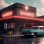 Placeholder: Ultra Realistic retro sci-fi afire Supermarket parking scene, 1960 year. blonde woman, sweet scarlet Johansson face, perfect iris, glow eyes, face makeup, tight latex coat; many panic people looking, Retro sci-fi style, soft color, highly detailed, unreal engine 5, ray tracing, RTX, lumen lighting, ultra detail, volumetric lighting, 3d, finely drawn, high definition, high resolution.