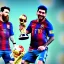 Placeholder: Lionel Messi und diego armando maradona halten gemeinsam in einem Stadion den Worldcup in der Hand, Fußball, stadion, viele menschen, perfect quality, argentinien, photography, central