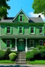 Placeholder: Green colonial house