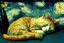 Placeholder: sleeping cat in van gogh style