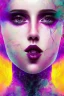 Placeholder: Danish singer MØ face, Abstract, purple tones,