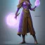 Placeholder: D&D character, female, druid, nature, tan skin, purple galaxy cloak