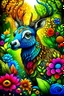 Placeholder: amazing animal, forest flower backwornd, colorful animal, adult book cover