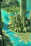 Placeholder: high detail map of tropical dystopian city