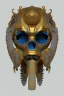 Placeholder: black male African Egyptian alien, cracks in the voodoo head, wicked, eyes, crown, Elephant, 8k, finely detailed, photo realistic, tiger turquoise skull head gold dragon space alien snow skeleton gold gorilla silver crown silver eyes