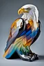 Placeholder: a multicolored, spectral, glass fragment, Bald Eagle cookie jar