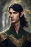 Placeholder: young elven man, golden eyes, black hair, dressed in elegant elven tunic