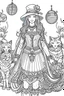 Placeholder: big cats coloring page with witch, white background sketch style full body, only use online , mandalas style clean line art white background, no shadows and clear and will outlined