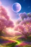 Placeholder: digital illustration, a world full of life divine thrill of biological tranquil sky, flowers, spaceship, , bright color splashes, high detailed 8 k