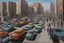 Placeholder: city, cars, people, gary numan influence, realistic painting