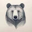 Placeholder: shape of a bear, letterpress style, minimalistic high contrast pencil art