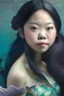 Placeholder: asian girl dressed like a mermaid