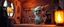 Placeholder: air brush 3d with pen outline,spaghetti western fluffy elder gremlin edgy hero, shallow depth of field, warm lantern, pin hole cam in doll house, bottom floor board edge border