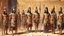 Placeholder: Phoenician soldiers received by the Pharaoh of Egypt for dinner