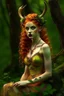 Placeholder: pretty girl, aged 19, ginger, faun, satyr, fantasy, attractive, dress