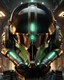 Placeholder: star wars bald male corellian pilot wearing black and bright gasoline green First Order special forces TIE pilot commando armored flightsuit and helmet with gold trim inside the jedi temple, centered head and shoulders portrait, hyperdetailed, dynamic lighting, hyperdetailed background, 8k resolution, volumetric lighting, light skin, fully symmetric details