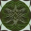 Placeholder: Drawing of two vines forming a circle. One vine is green and one is brown. There are no leaves on the vines.