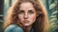 Placeholder: portrait réaliste d'une jeune femme. chaleureux, yeux bleu-vert, mignonne, dans la nature.