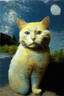 Placeholder: Portrait of a cat by Van Gogh