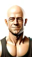 Placeholder: It could generate avatar images with personality reactions, based on the photo below. bald, muscular, for body builder. Generate photos with personalities: sadness, happiness, amazement, happiness, surprise, remove image background