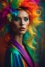 Placeholder: woman of dreams in the style of TJ Drysdale, by Michel Comte, by Ryan Stegman, colourful,