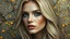 Placeholder: Portrait of beautiful glamorous blonde woman, textured and cracked paintings with golden spots, 3D, 8K, best quality, fine rendering, high detail, hyperrealism, high resolution, high definition, multi-layered, highest focus, hyper sharpness, hyperfocus, vignette
