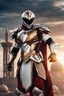 Placeholder: Arab power ranger Full Body,Full biomechanical Armored helmet,Wearing Face Mask Iron Masculine Mysterious Powerful Fantasy High Quality clothes,islamic city background