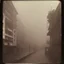 Placeholder: Dark street creepy fog colours strong texture artistic polaroid volumetric light, Yves Tanguy René Magritte Gustav Klimt 8k 3d abstractism