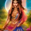 Placeholder: bright indian fairy, beautiful portrait, flowery landscape