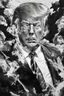 Placeholder: trump justinsun ethereum battle in the trenches seeing the future in the style of surrealism black and white