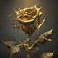 Placeholder: A golden rose with jagged thorns