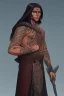 Placeholder: long haired warrior with tribal tattoos and cloak