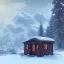 Placeholder:  small winter house in montains isolated , coverd in snow