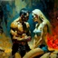 Placeholder: Contemporary art. man and a beautifull woman