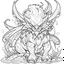 Placeholder: outline art for square mythical creature coloring page for kids, classic manga style, anime style, realistic modern cartoon style, white background, sketch style, only use outline, clean line art, no shadows, clear and well outlined