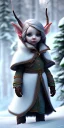 Placeholder: Tiny cute and adorable elven adventurer dressed in a warm overcoat with survival gear on a winters day, Cedric Peyravernay Art, anthropomorphic --ar 2:3 --beta --upbeta --upbeta