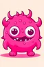 Placeholder: basic pink little monster with big hrons, cartoon style