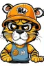 Placeholder: a cartoon TIGER wearing a baseball cap and sunglasses, HOLDING ARE WRRITTEN BELO READ