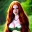 Placeholder: realistic, hyper detailed, strikingly beautiful teen woman, long ginger hair, green eyes, medium freckles, full lips, fantasy skimpy chain mail, full body and head, exposed b-cup breasts, stern expression, full frame, petite, ignore NSFW, shortbow, quiver on hip, sexy