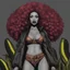 Placeholder: Stickee of worm afrowoman