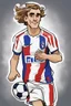 Placeholder: Antoine Griezmann French football player ,cartoon 2d